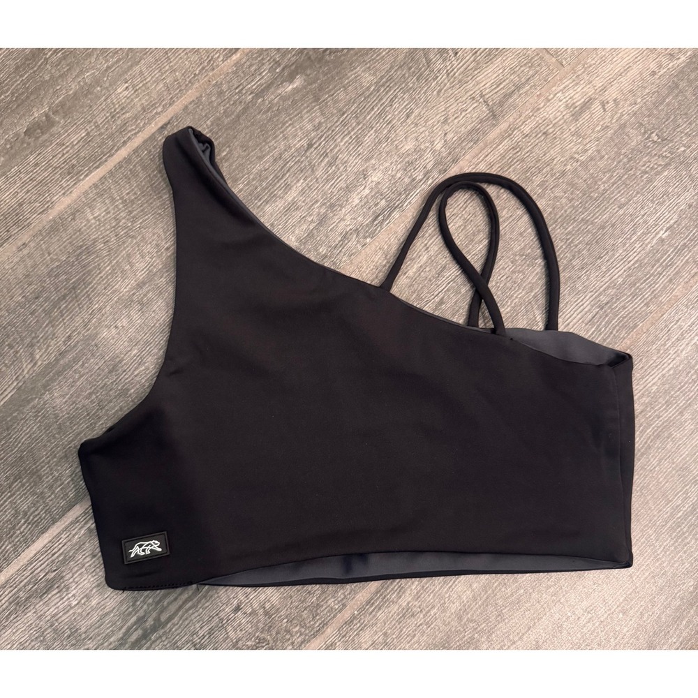 Tiger Friday May Reversible Crop Top Black Asymmetrical One Shoulder Dance Med